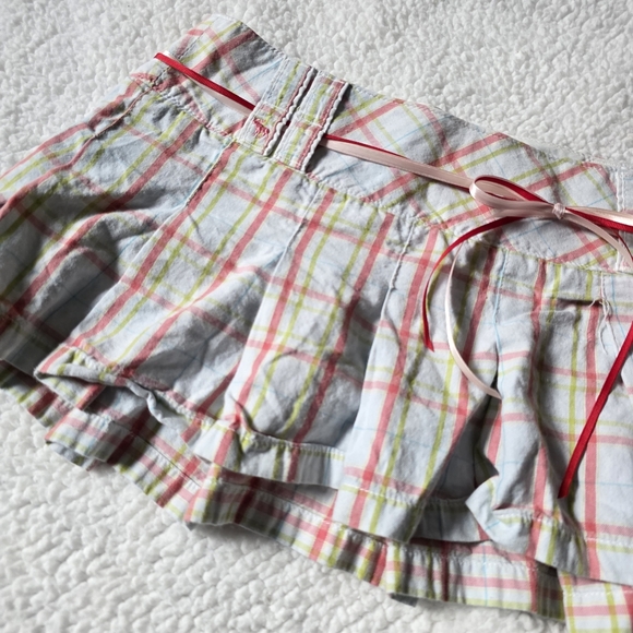 Abercrombie vintage pink and blue pleated miniskirt - Picture 2 of 6